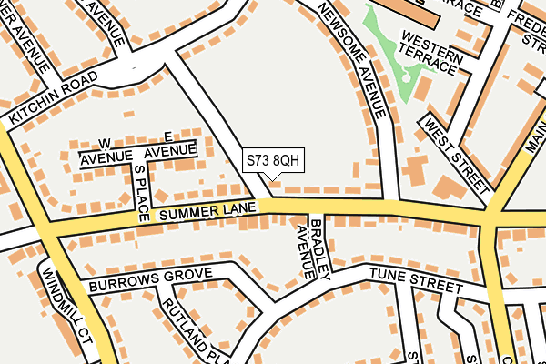 S73 8QH map - OS OpenMap – Local (Ordnance Survey)