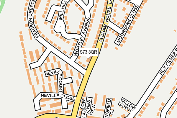 S73 8QR map - OS OpenMap – Local (Ordnance Survey)