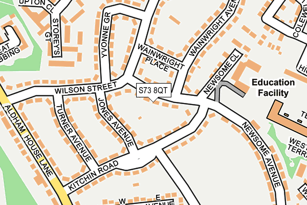 S73 8QT map - OS OpenMap – Local (Ordnance Survey)