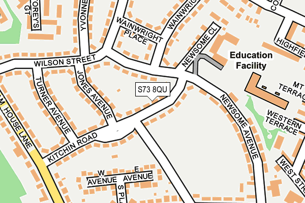 S73 8QU map - OS OpenMap – Local (Ordnance Survey)