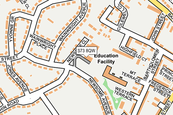 S73 8QW map - OS OpenMap – Local (Ordnance Survey)