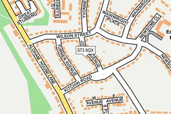 S73 8QX map - OS OpenMap – Local (Ordnance Survey)