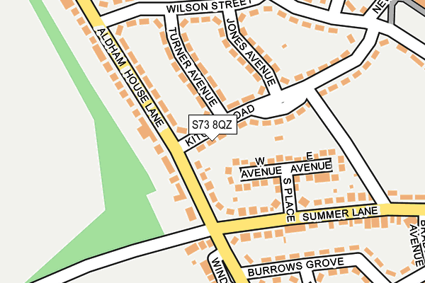 S73 8QZ map - OS OpenMap – Local (Ordnance Survey)