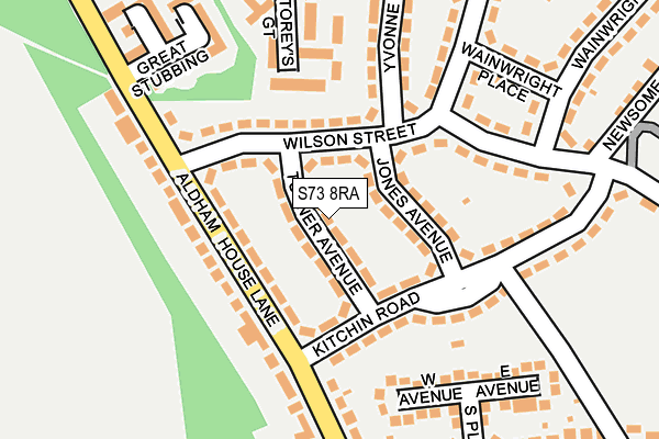 S73 8RA map - OS OpenMap – Local (Ordnance Survey)