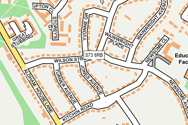 S73 8RB map - OS OpenMap – Local (Ordnance Survey)