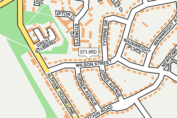 S73 8RD map - OS OpenMap – Local (Ordnance Survey)