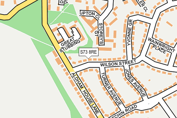 S73 8RE map - OS OpenMap – Local (Ordnance Survey)