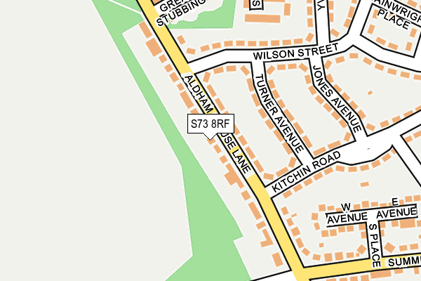 S73 8RF map - OS OpenMap – Local (Ordnance Survey)