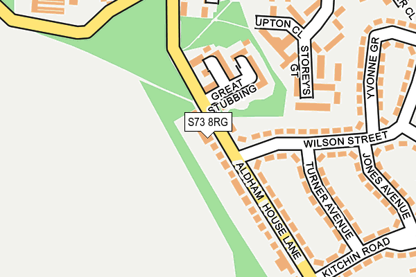 S73 8RG map - OS OpenMap – Local (Ordnance Survey)