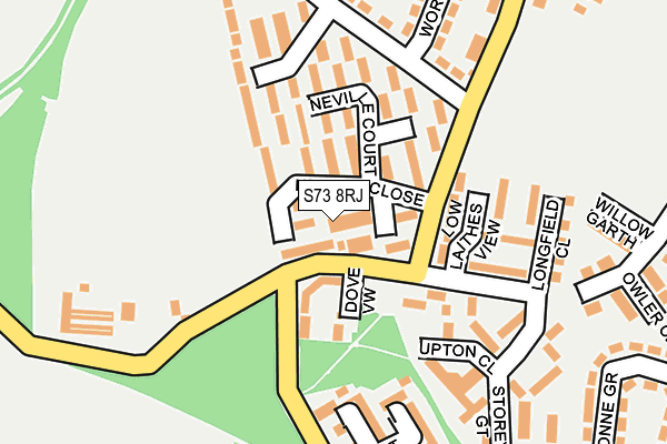 S73 8RJ map - OS OpenMap – Local (Ordnance Survey)