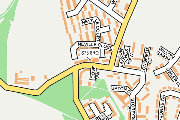 S73 8RQ map - OS OpenMap – Local (Ordnance Survey)