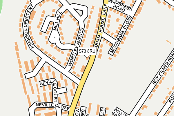 S73 8RU map - OS OpenMap – Local (Ordnance Survey)