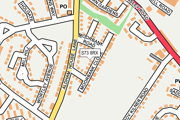S73 8RX map - OS OpenMap – Local (Ordnance Survey)