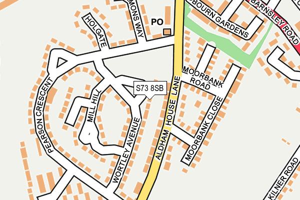 S73 8SB map - OS OpenMap – Local (Ordnance Survey)