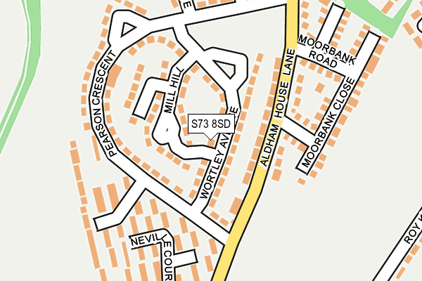 S73 8SD map - OS OpenMap – Local (Ordnance Survey)