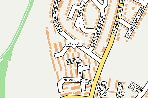 S73 8SF map - OS OpenMap – Local (Ordnance Survey)