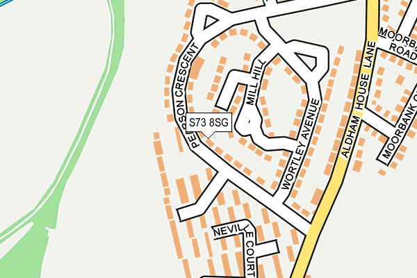 S73 8SG map - OS OpenMap – Local (Ordnance Survey)