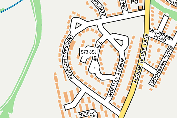 S73 8SJ map - OS OpenMap – Local (Ordnance Survey)