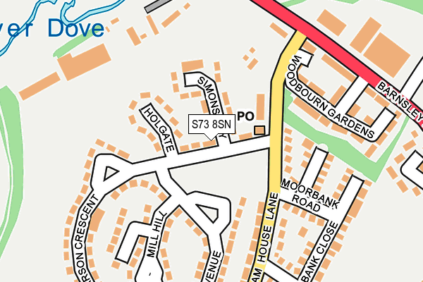 S73 8SN map - OS OpenMap – Local (Ordnance Survey)