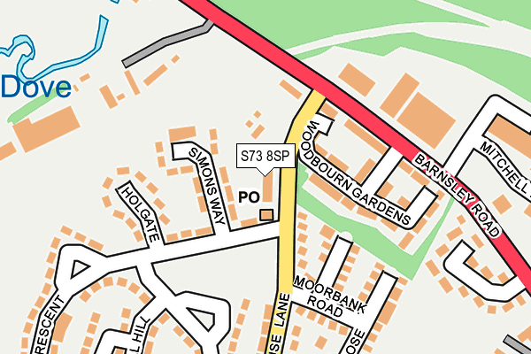 S73 8SP map - OS OpenMap – Local (Ordnance Survey)