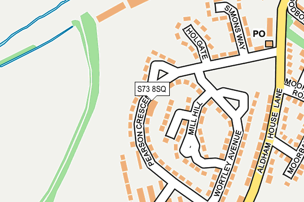 S73 8SQ map - OS OpenMap – Local (Ordnance Survey)