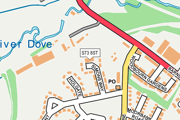 S73 8ST map - OS OpenMap – Local (Ordnance Survey)