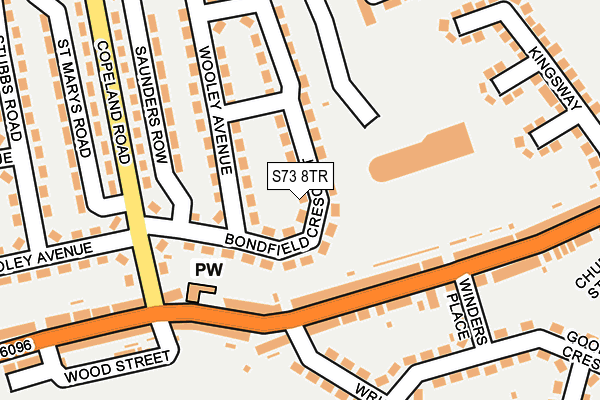 S73 8TR map - OS OpenMap – Local (Ordnance Survey)