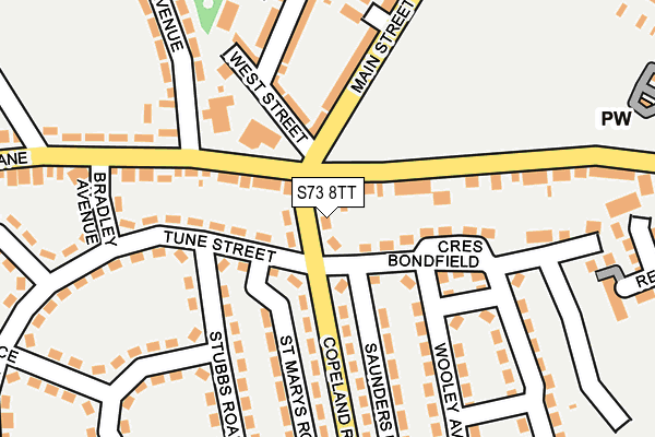 S73 8TT map - OS OpenMap – Local (Ordnance Survey)