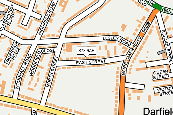 S73 9AE map - OS OpenMap – Local (Ordnance Survey)
