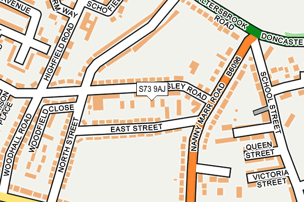 S73 9AJ map - OS OpenMap – Local (Ordnance Survey)