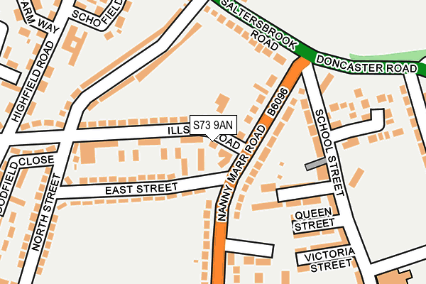 S73 9AN map - OS OpenMap – Local (Ordnance Survey)