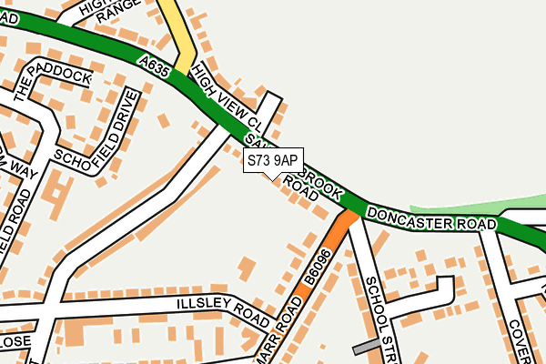 S73 9AP map - OS OpenMap – Local (Ordnance Survey)