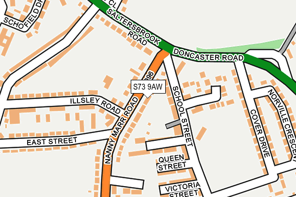 S73 9AW map - OS OpenMap – Local (Ordnance Survey)
