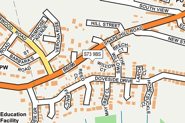 S73 9BS map - OS OpenMap – Local (Ordnance Survey)