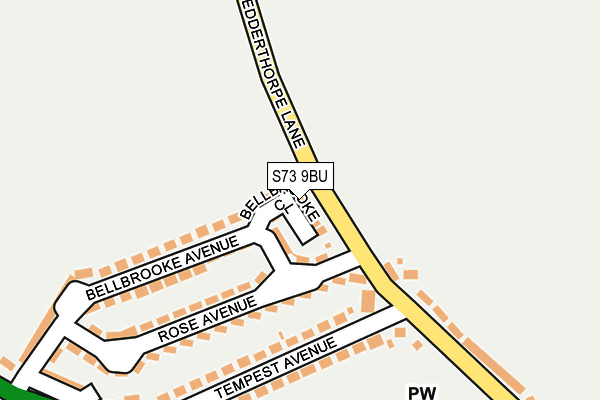 S73 9BU map - OS OpenMap – Local (Ordnance Survey)