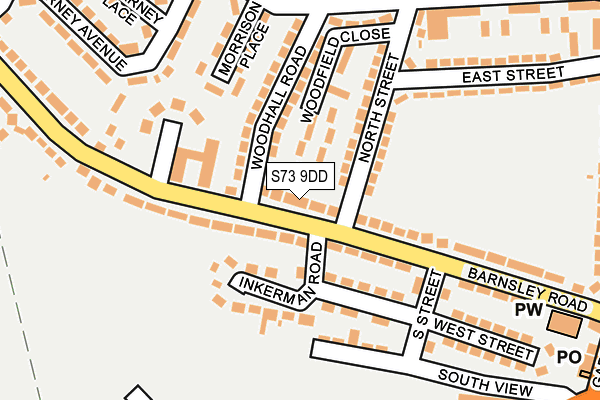 S73 9DD map - OS OpenMap – Local (Ordnance Survey)