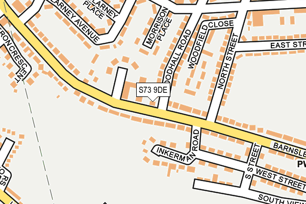 S73 9DE map - OS OpenMap – Local (Ordnance Survey)