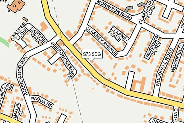 S73 9DG map - OS OpenMap – Local (Ordnance Survey)