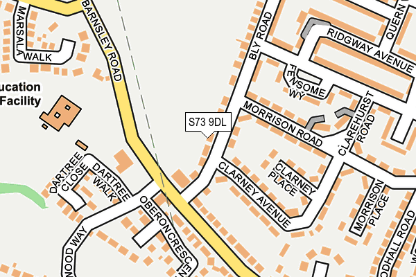 S73 9DL map - OS OpenMap – Local (Ordnance Survey)