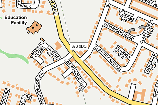 S73 9DQ map - OS OpenMap – Local (Ordnance Survey)