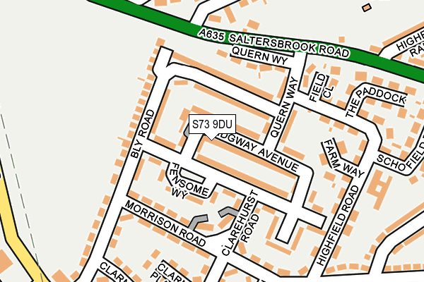 S73 9DU map - OS OpenMap – Local (Ordnance Survey)