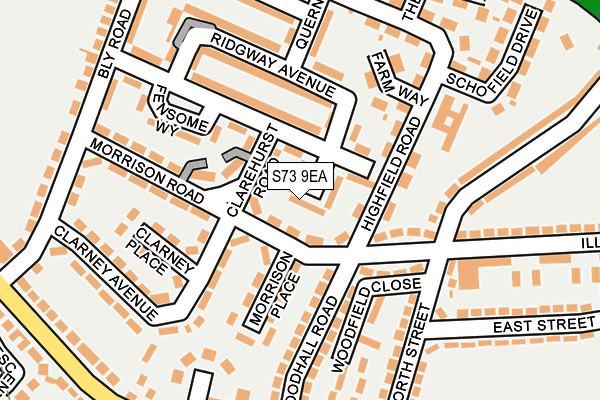 S73 9EA map - OS OpenMap – Local (Ordnance Survey)