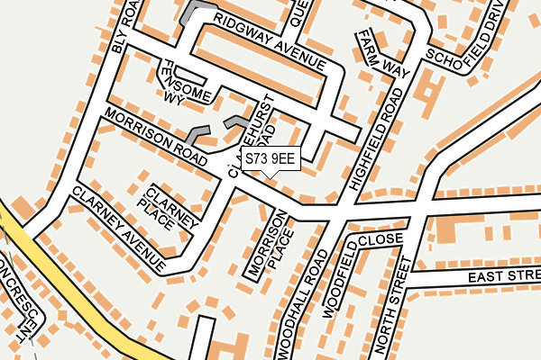 S73 9EE map - OS OpenMap – Local (Ordnance Survey)