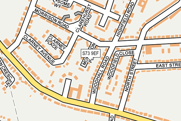 S73 9EF map - OS OpenMap – Local (Ordnance Survey)