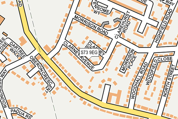 S73 9EG map - OS OpenMap – Local (Ordnance Survey)