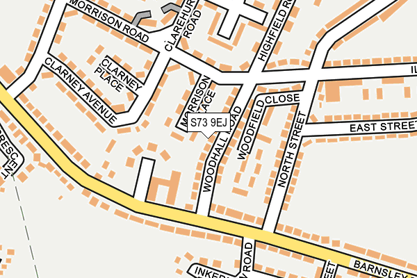 S73 9EJ map - OS OpenMap – Local (Ordnance Survey)