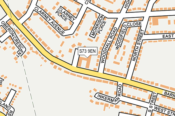 S73 9EN map - OS OpenMap – Local (Ordnance Survey)