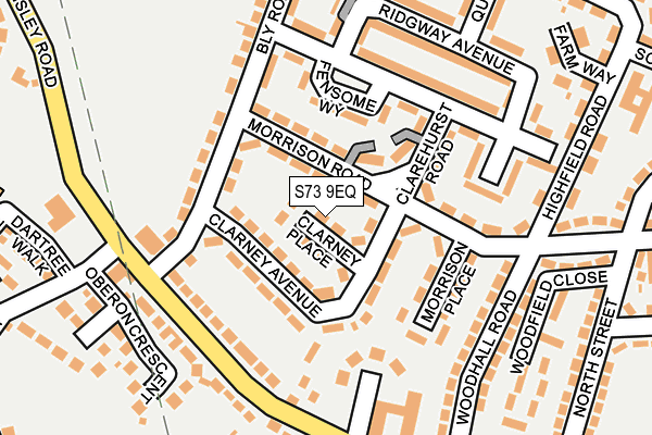 S73 9EQ map - OS OpenMap – Local (Ordnance Survey)
