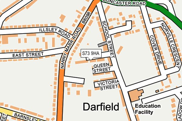 S73 9HA map - OS OpenMap – Local (Ordnance Survey)