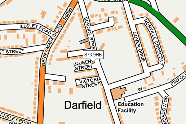 S73 9HB map - OS OpenMap – Local (Ordnance Survey)